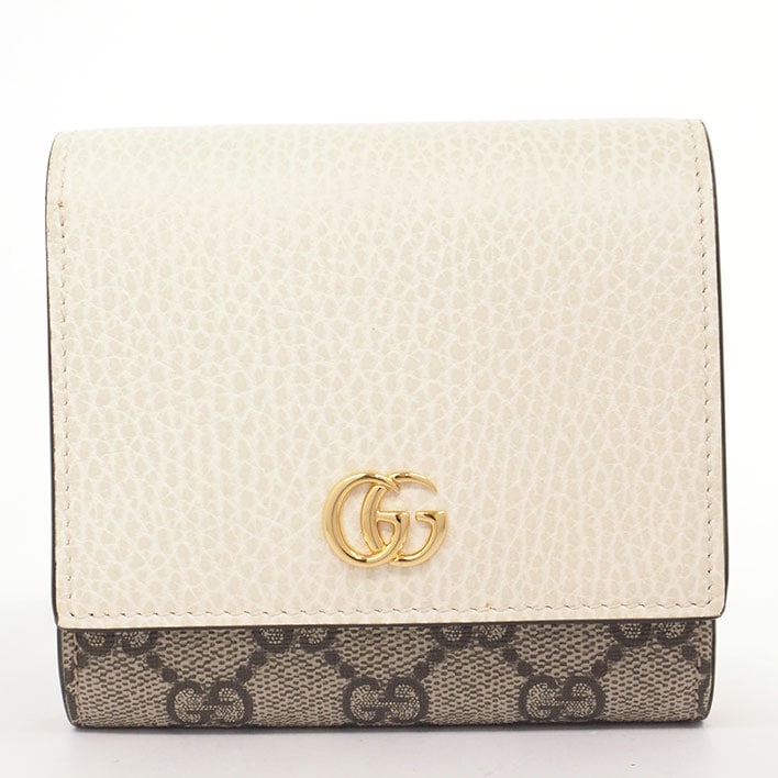 【美品】グッチ GGマーモント ミディアム ウォレット GGスプリーム 5985872184 レディース【二つ折り財布】