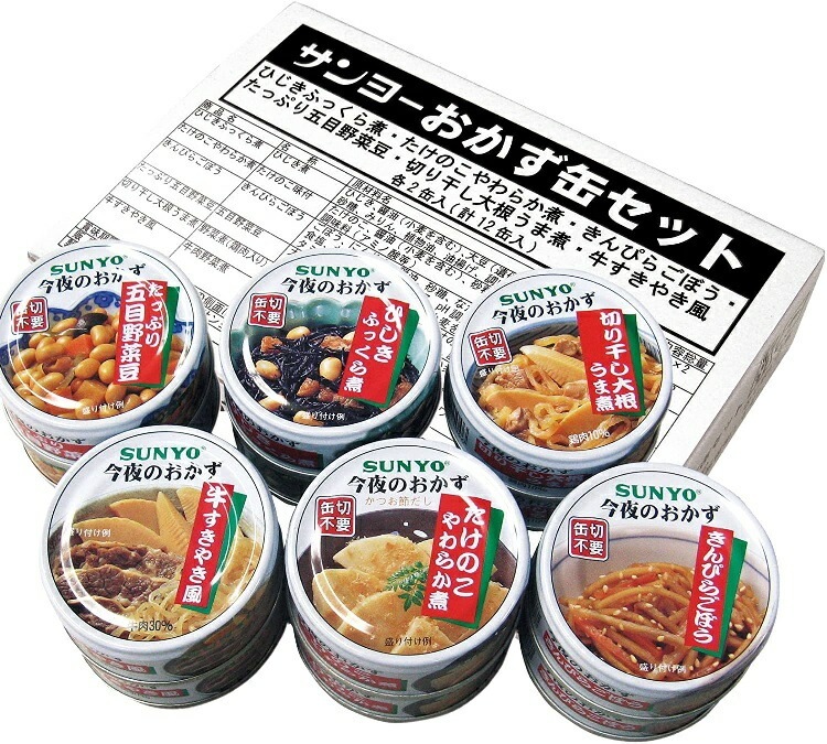 【送料無料】【長期保存】サンヨー堂 おかず12缶6セット[各種6アイテム12缶 計72缶入り]SUNYO 缶詰 おかず缶