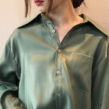 シンプルロングシャツ トップス シャツ ブラウス ロング丈 袖あり 長袖 Vネック 襟付き 薄手 5,202円