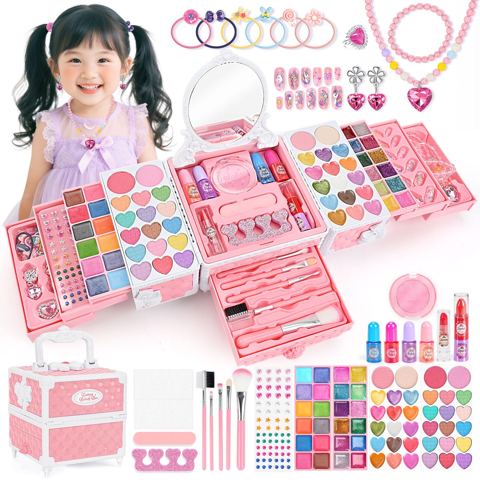 Dreamon メイクセット 女の子 お化粧セット メイクボックス 小学生 おもちゃ キッズコスメ ドレッサー 子供 小学生 女の子 プレゼント 6 7 8 9 10 11 12 13 歳 誕生日 ク 4,895円