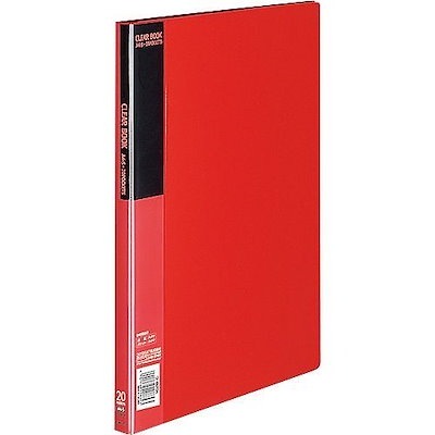 他サイト： クリヤーブックベーシック固定式 A4 20ポケット 赤 コクヨ ﾗ-B20Rの商品画像