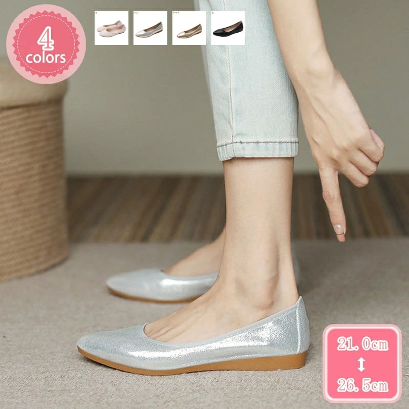 1000円OFFクーポン ポインテッドトゥ バレエ パンプス バレエパンプス 痛くない ローヒール 入園式 走れる 歩きやすい バレエシューズ フラットシューズ 黒 春夏秋 大人かわいい 大きい 小さ