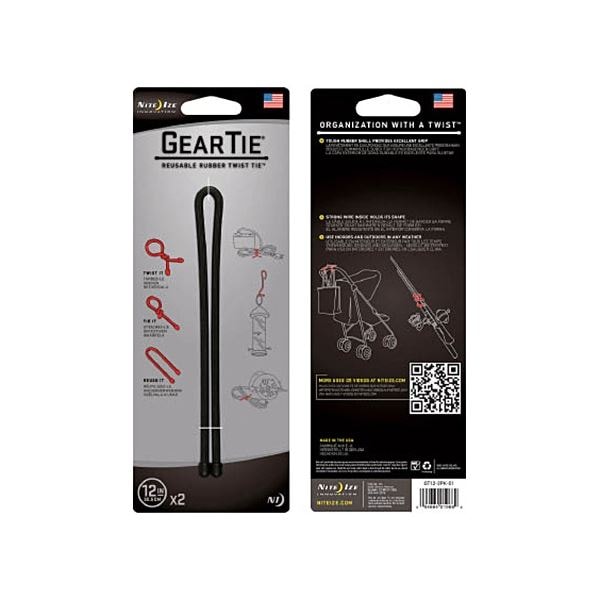 （まとめ）シームーン ギアータイ 12インチ ブラック NI01966 1パック（2個）[x5]