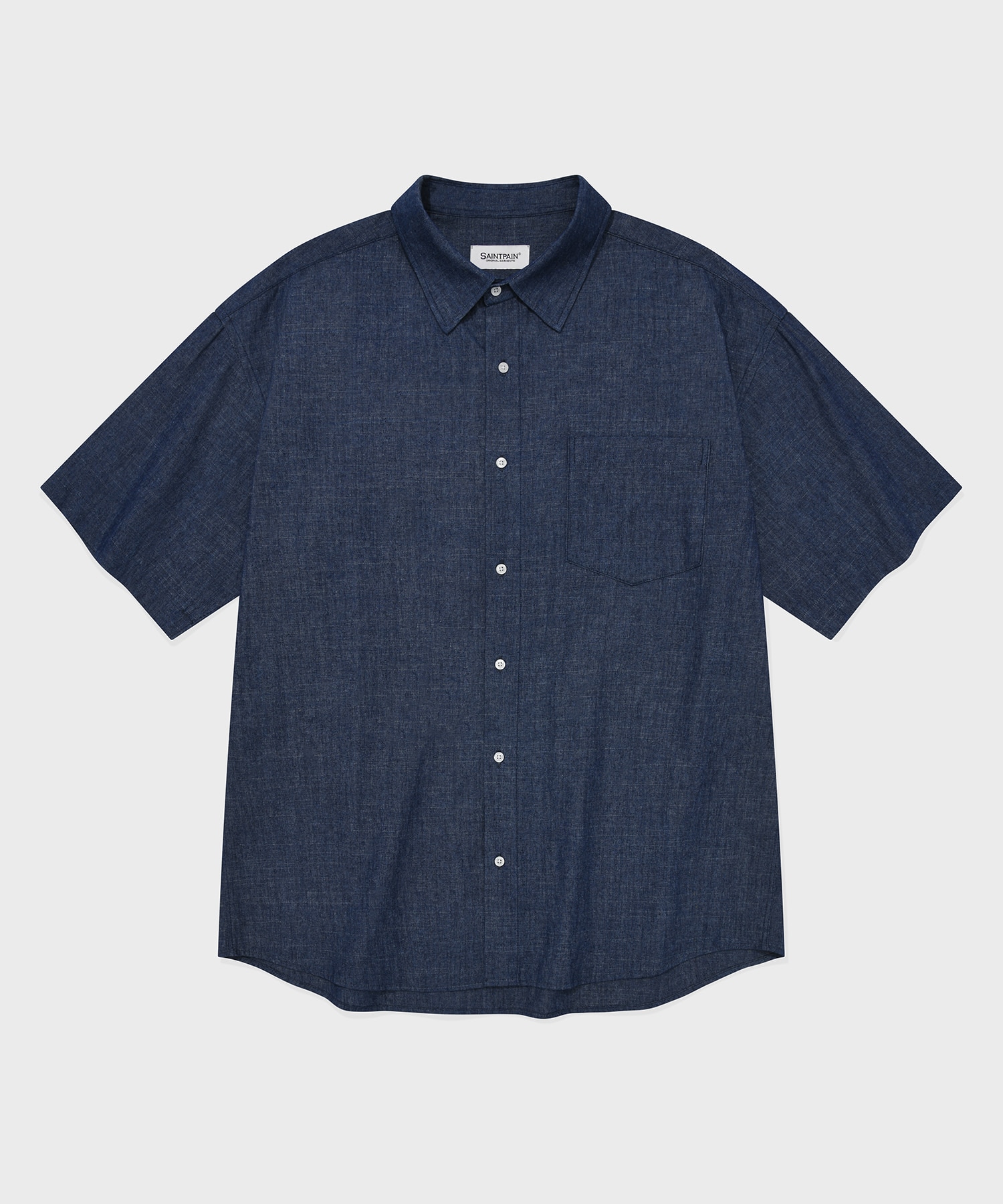 SP Chambray Overfit Short Shirt-Blue 7,557円