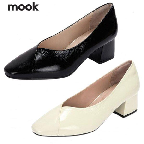 女性Vライン光沢ベーシックスタイルパンプス-GN