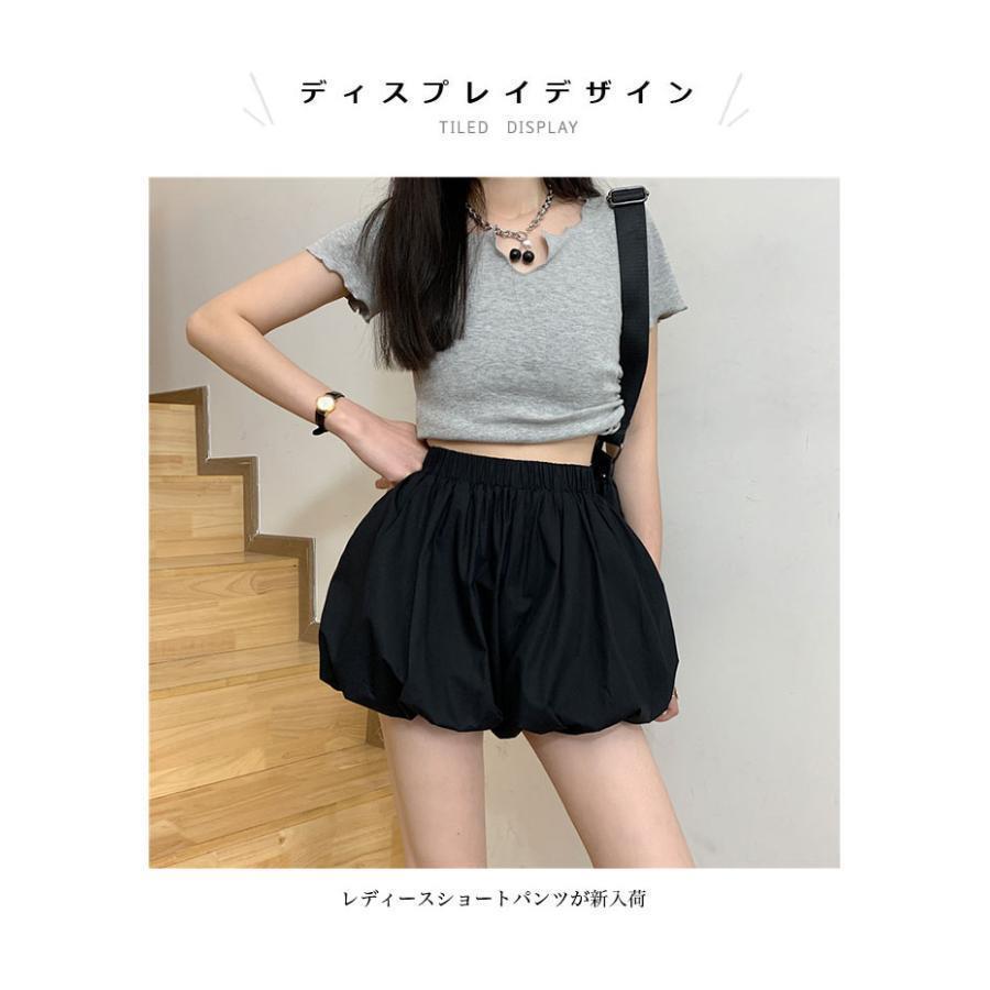 バルーンパンツ ショート丈 レディース ショートパンツ 夏 短パン レトロ サマーパンツ ショーパン ウエストゴム ボトムス 3分丈 ズボン