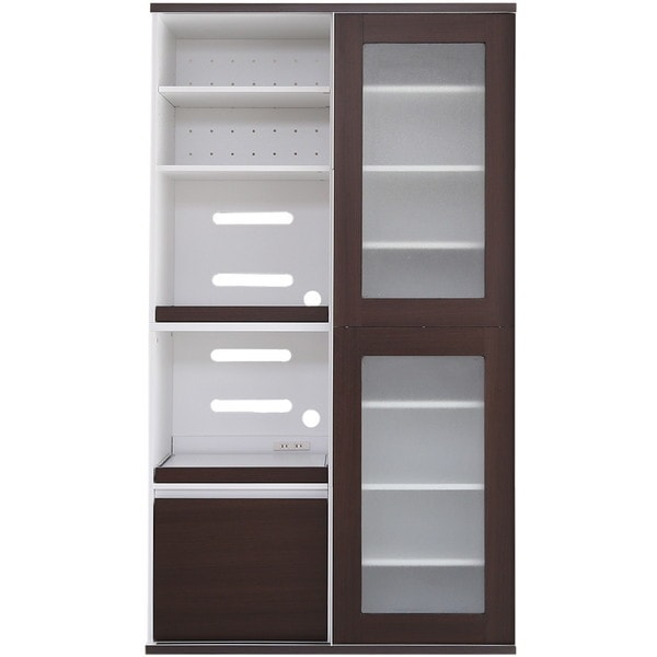 ホームテイスト SGDL-18100 ガラス引戸食器棚 Lepre-ルプレ- ダークブラウン メーカー直送