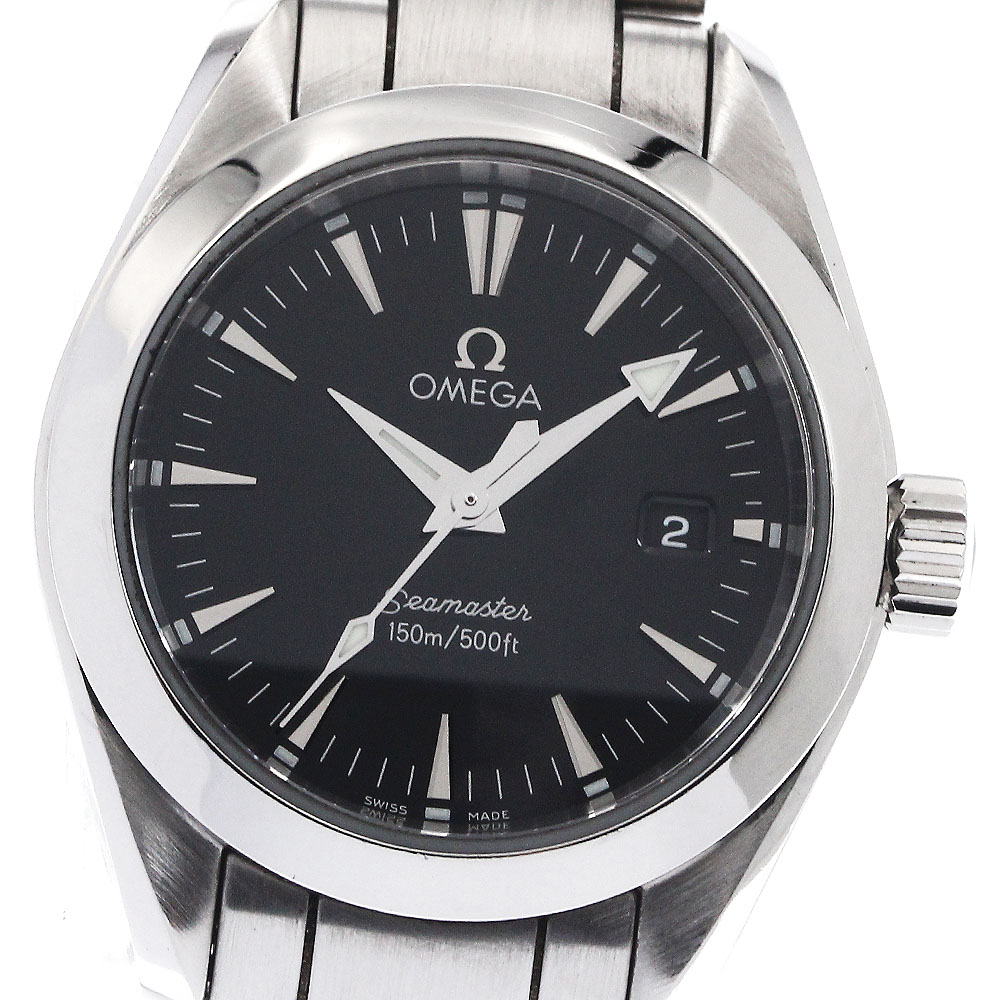 オメガ OMEGA 2577.50 シーマスター アクアテラ デイト クォーツ レディース 保証書付き_887385【中古】