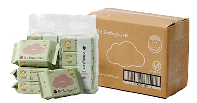 他サイト： 【bc babycare】おしりふき 20枚入り 12パック 赤ちゃん お尻拭き 厚手 ウェットティッシュ ウェットワイプ 手口ふき 蓋付 無添加 純水99.9％ コンパクト お出かけ (20枚入り1の商品画像
