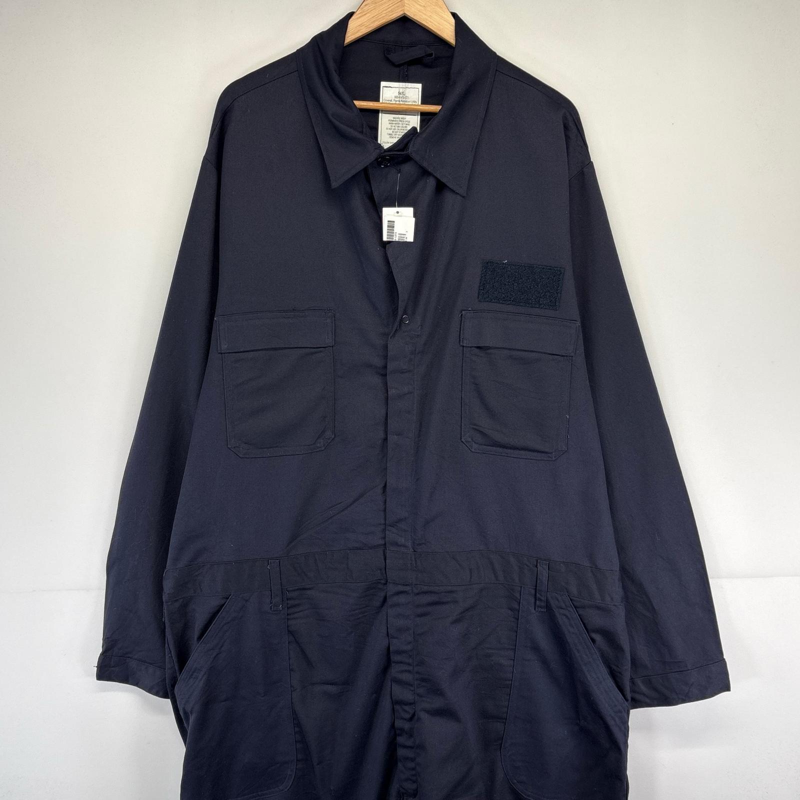古着 ミリタリー 長袖つなぎ デッドストック タグ付き 大きいサイズ 米軍実物 オールインワン ワーク 作業着 54XL ネイビー系 メンズ