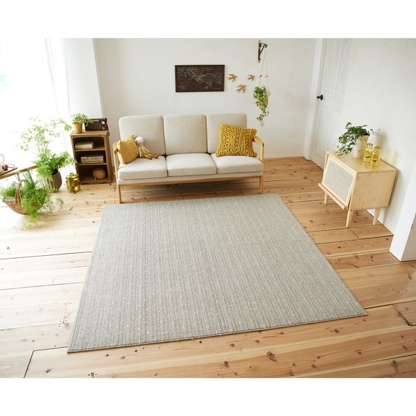 スミノエ 洗える ラグ ロングウッド 185185cm アイボリー メーカー直送