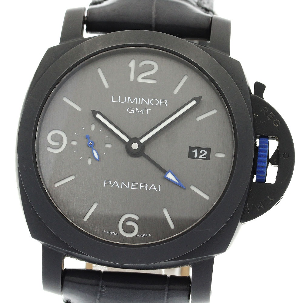 パネライ PANERAI PAM01176 ルミノール ベース ブヘラブルー デイト スモールセコンド GMT 自動巻き メンズ 美品 保証書付き_877532【中古】