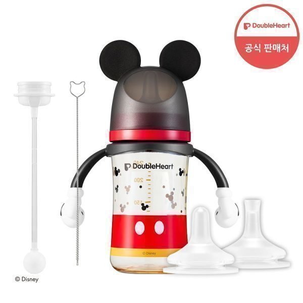 ダブルハート第3世代ディズニー240mlストローカップセット（哺乳瓶＋ストロー先端＋おしゃぶり用ストローブラシ） (贈呈品なくなり次第贈呈終了)