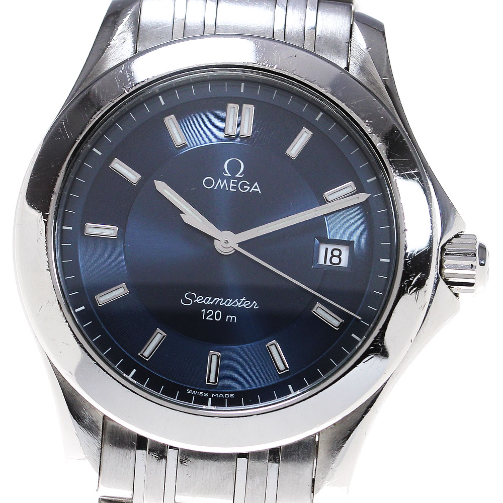オメガ OMEGA 2511.82 シーマスター120 デイト クォーツ メンズ 保証書付き_839140【中古】