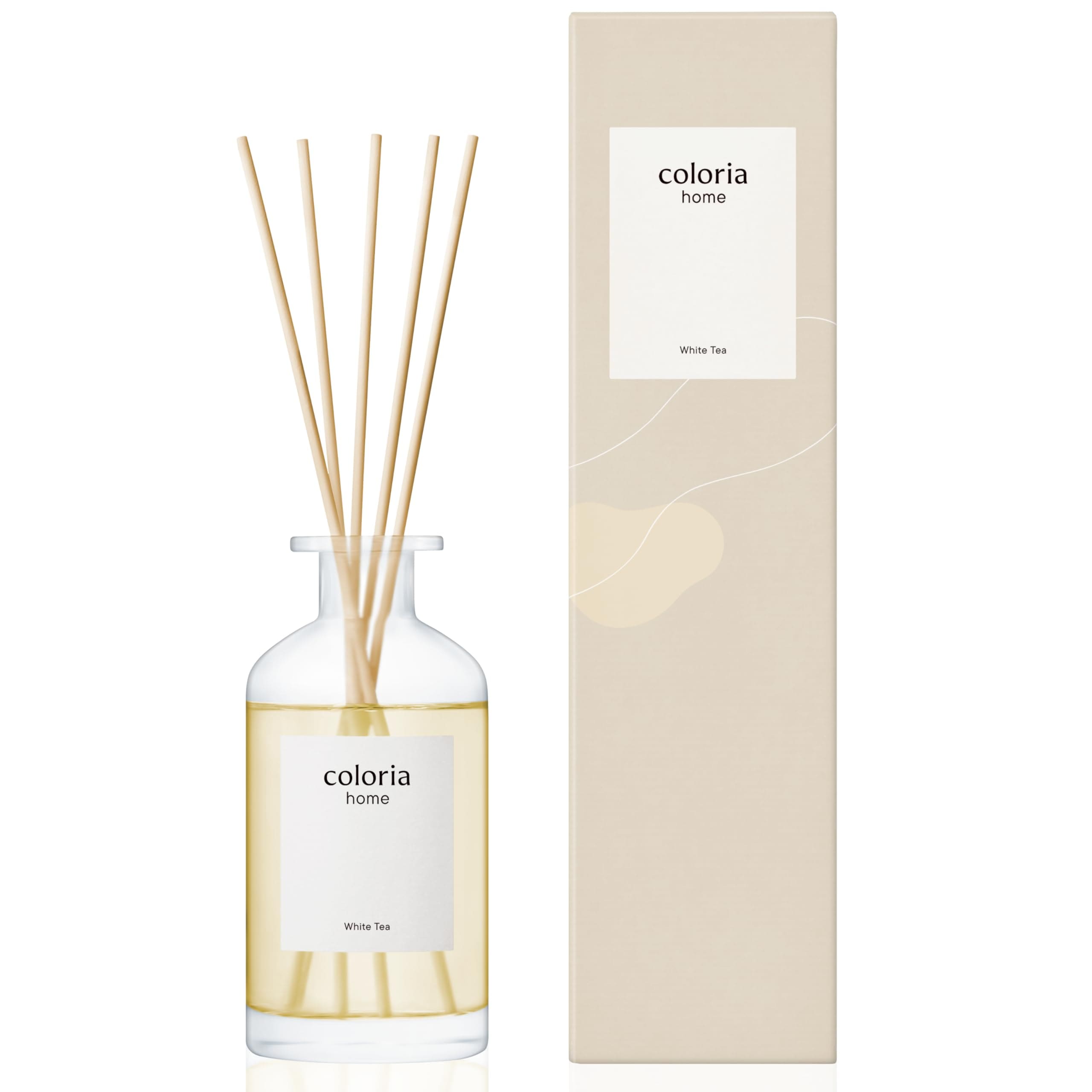 【 香り好きの90%が納得 】爽やかなホワイトティーの香り Coloria Home ルームフレグランス 180ml 約2.5ヶ月分 リードディフューザー スティック付き 芳香剤 部屋用 カラリアホー