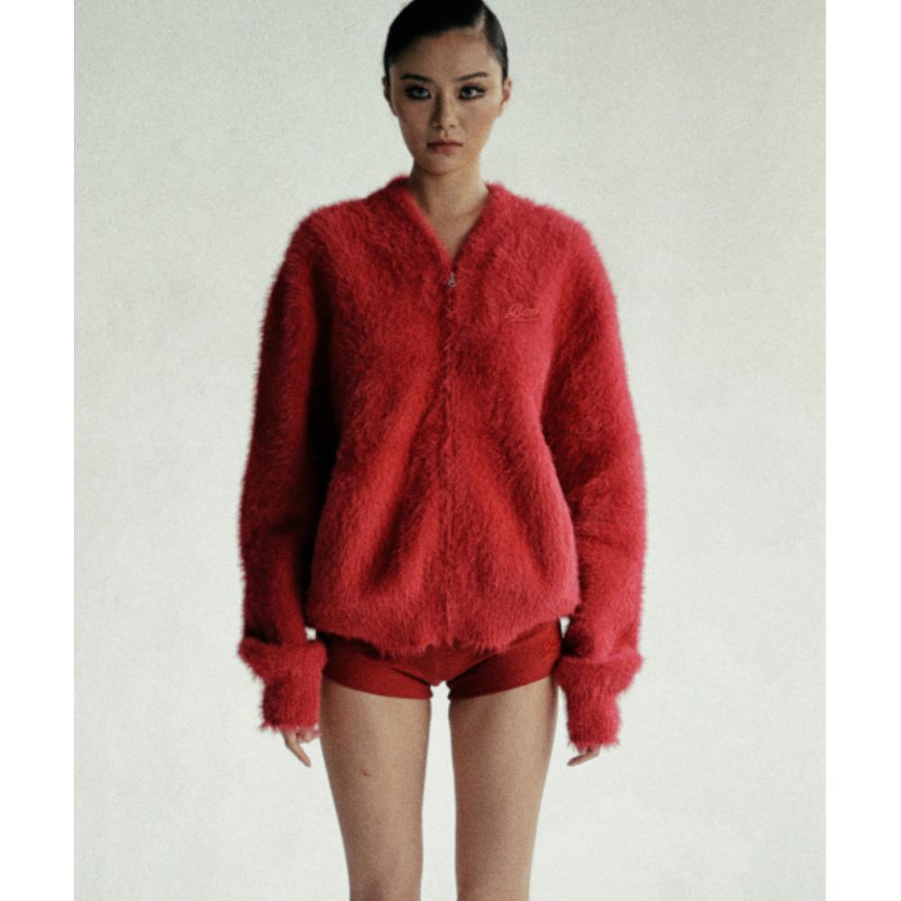 BADBLOOD BS Mohair Zip-up Jacket Red w-jkt24-039