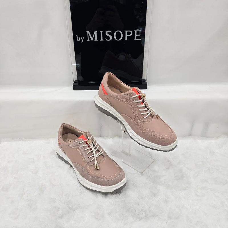 By 女性スポーティ牛革スニーカー 112HT430DH010 PINK 3 JJ