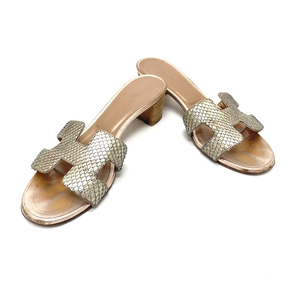 サンダル オアジス オアシス Ｈモチーフ ミュール ペタンコ フラット レザー ベージュ系 31,460円