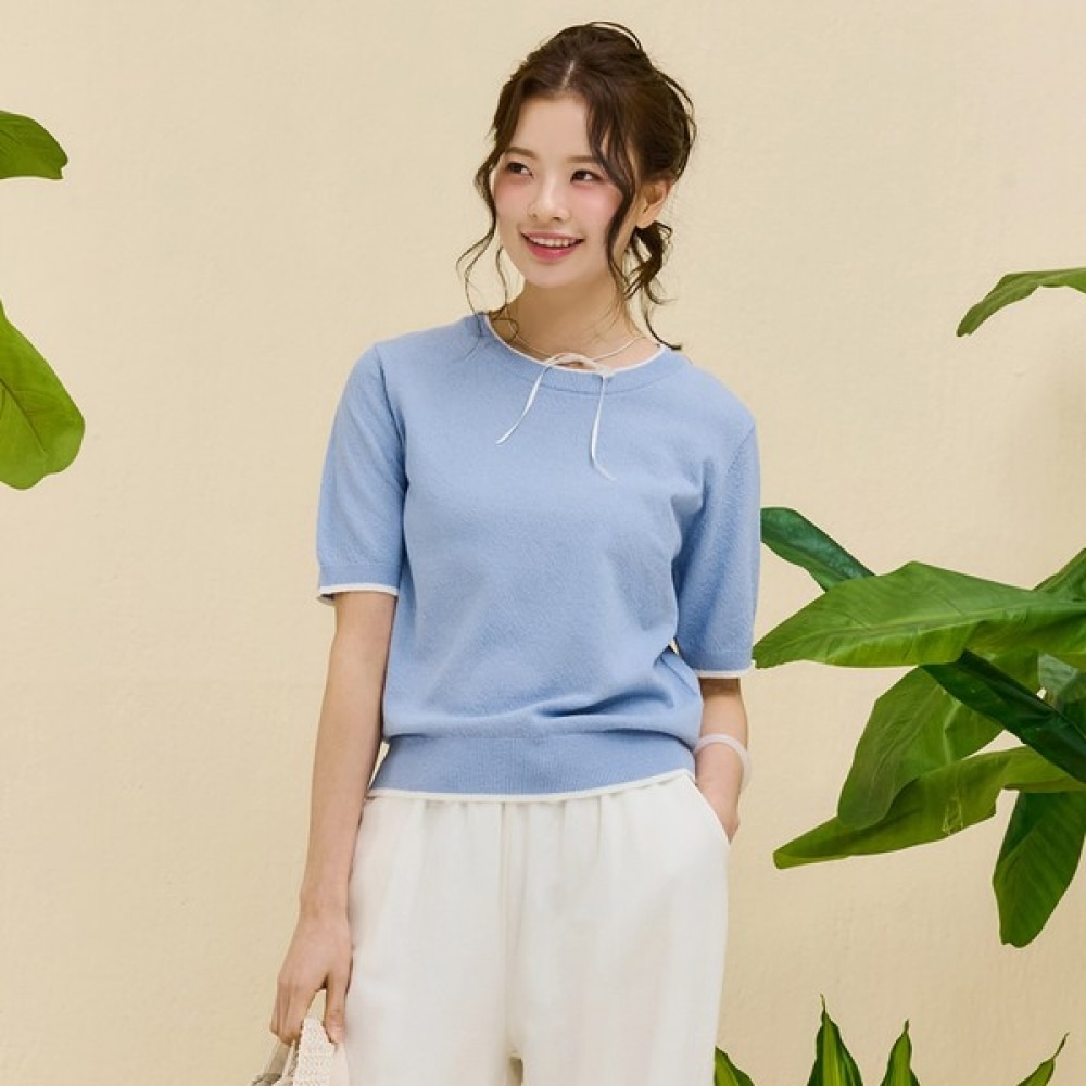 [チェースカルト] 女性用クルーネックチップカラーセーター-EBRG5675D0D