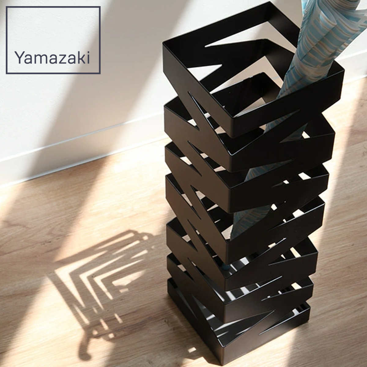 山崎実業 かさたて ロック ブラック 4903208062060 かさたてロック 620 約8本 収納 スリム 傘 かさ立て かさ アンブレラスタンド 傘立 傘入れ 玄関 完成品 シンプル