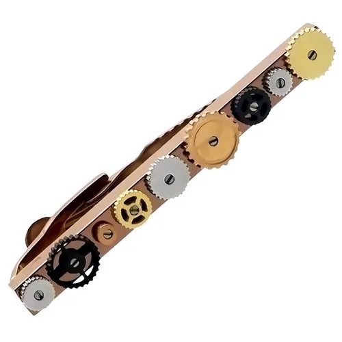 ネクタイピン タイバー ローズゴールド スチームパンク ギア Steampunk タイクリップ タイピン