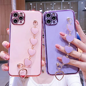 huawei p30 lite ケース チェーン付き ハート柄 人気 ins 女性 おしゃれ 携帯ケース メッキ スマホケース huawei p30 p20lite p40 p50pro ケース