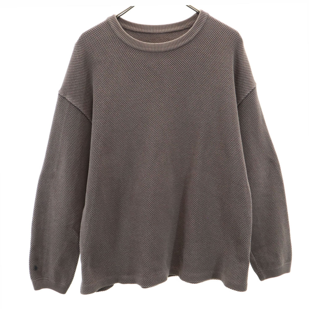 日本製 長袖 モスステッチ セーター 3 ブラウン系 鹿の子 MOSS STITCH プルオーバー メンズ