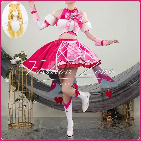 キミとアイドルプリキュア 風 咲良うた Cure コスプレ衣装 ウィッグ ハロウィン 演出服 変装
