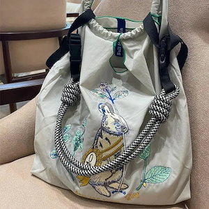 メガ割ドーナツ刺繍ナイロンショルダー&クロスボディレディースバッグ