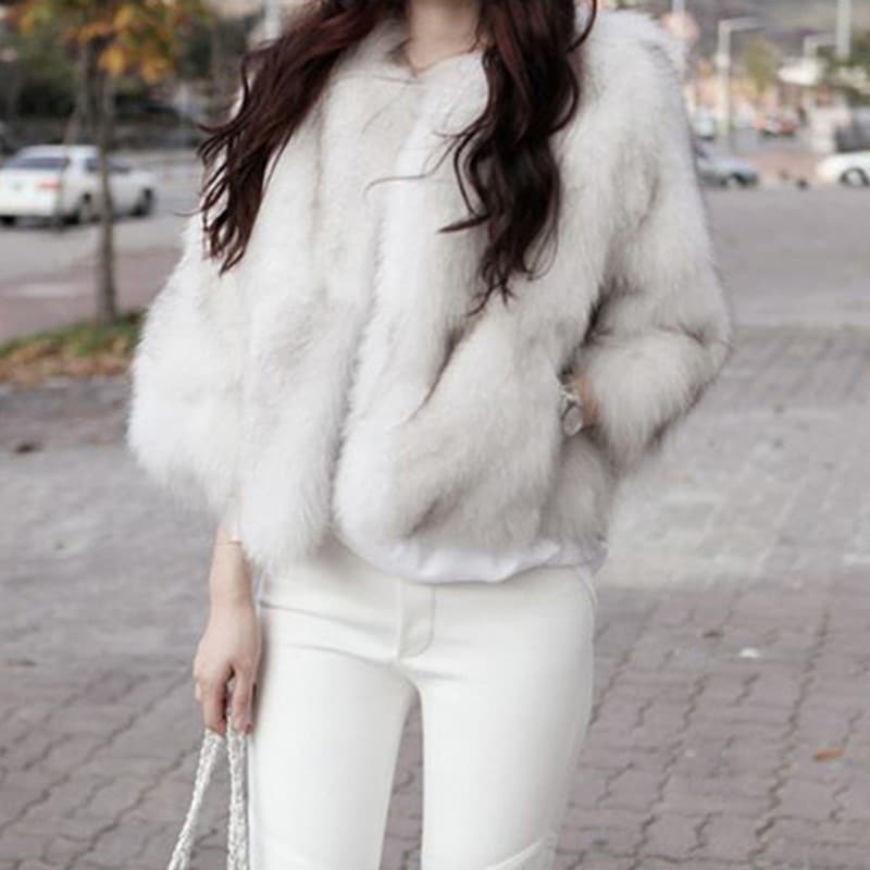 ファーコート フォックスファーコート レディース エコファーコートフェイクフォックス 毛皮