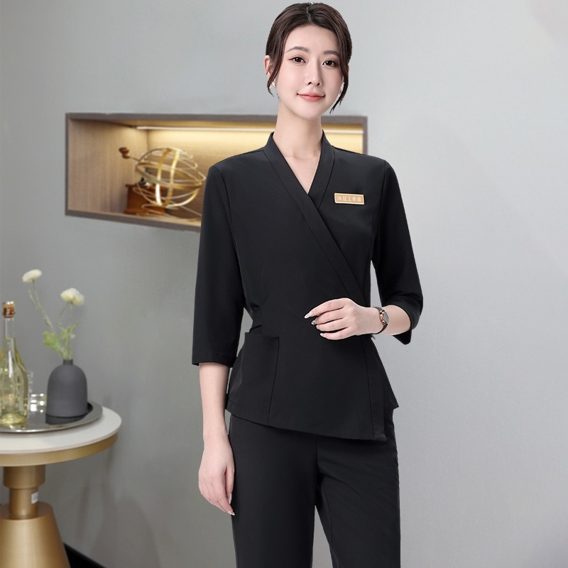 ユニフォーム エステ サロン通勤 レディース 女性 制服おしゃれ 半袖 七分袖 ジャケット spa新品高級エステサロン美容師作業服足湯技師作業服セットヘルスセンタース新しい秋と冬のハイエンドビューティ