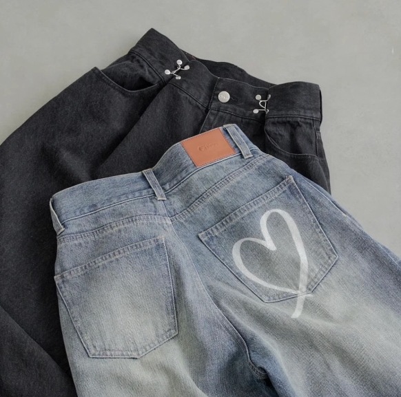 レディース パンツ Gパン ストレートパンツ ロング ストリート ファスナー ポケット ハイウエスト デニム ブルーデニム カラーデニム 大人可愛い シンプル カジュアル レトロ エキゾチック