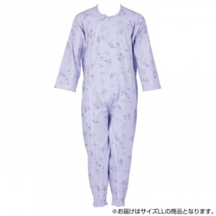 フットマーク 介護つなぎ服(前開き) LL パープル 403420