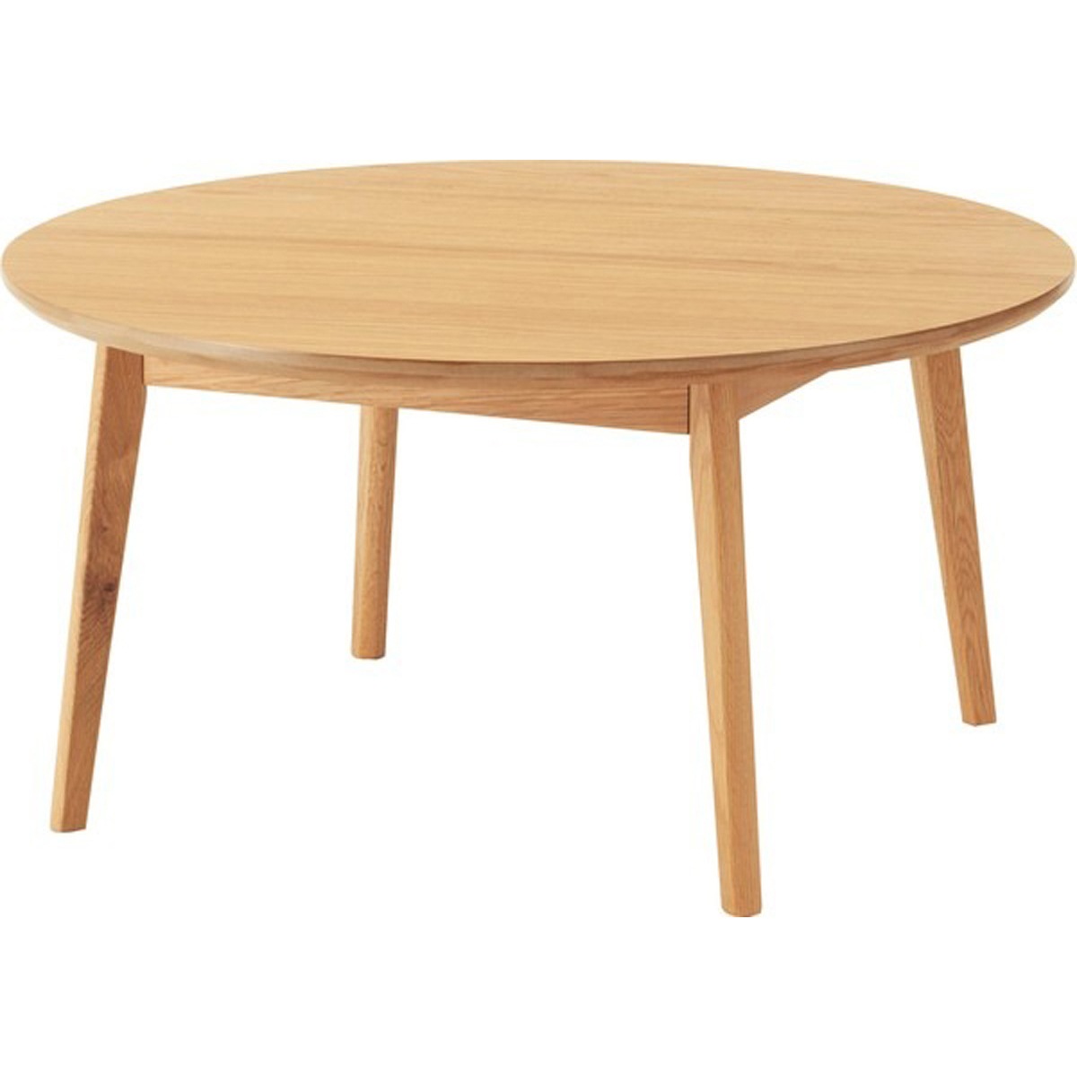 ラウンドテーブル MTK-442NA リビングテーブル テーブル ローテーブル センターテーブル 北欧 幅75cm 木製 天然木 突板 ナチュラル シンプル 円形 一人暮らし 板目 柾目 オーク イン