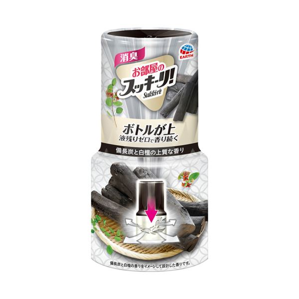 （まとめ） アース製薬お部屋のスッキーリ！ 備長炭と白檀 400mL 1セット（3個） [x5セット]
