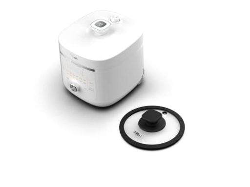 電気圧力鍋 無水調理 4L 1台12役 ガラス蓋付属 「ラクラ・クッカー 旨み」 独自の煮込み鍋 ホワイト CY3611JP