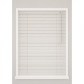 ウッドブラインド ポール右操作（50cm） 25mm幅 幅88cmx高さ138cm ホワイト/TW-4511