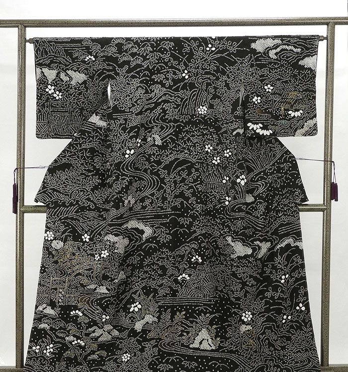 訪問着 未着用超美品 正絹 家屋風景模様 身丈160cm 裄丈64cm 訪問着 未使用 新古品 着物 結婚式 入学式 卒業式 b4001