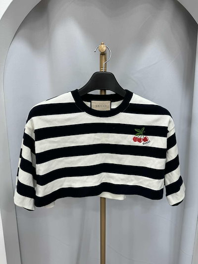 Pre-Owned 新商品級デパート版ストライプクロップTシャツXXS 147586588 [U]