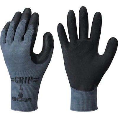 他サイト： 【メーカー直送品】SHOWA 天然ゴム背抜き手袋 NO313グリップ(ソフトタイプ) 3双入り ブラック Mサイズ NO313-MBKの商品画像