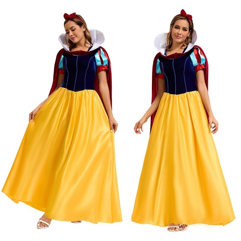 レディースワンピースハロウィンコスプレ白雪姫衣装舞台演出セット ふじんふく