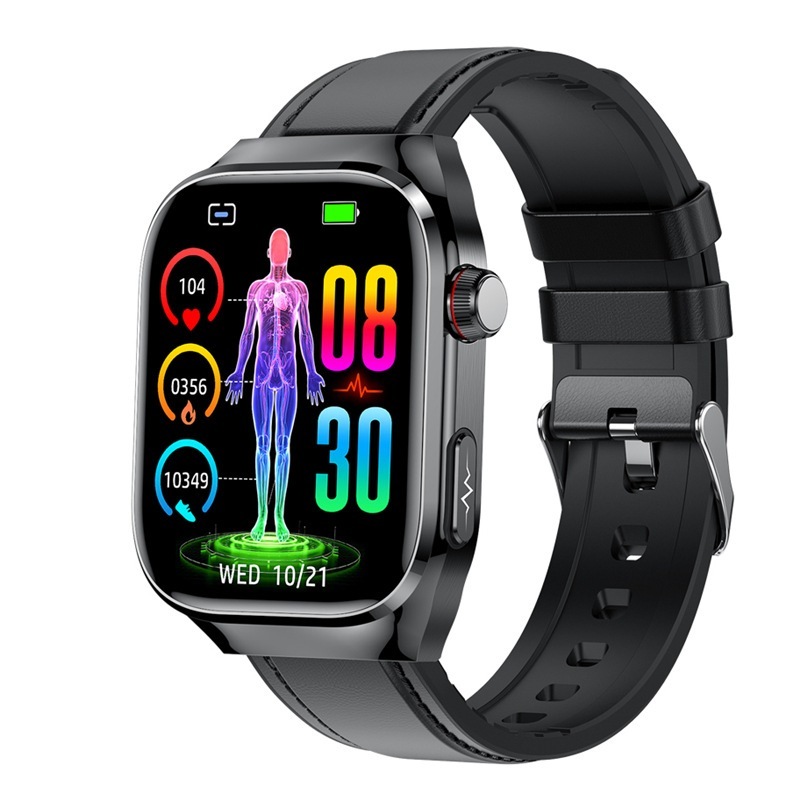 スマートウォッチコールマイクロ身体検査ecgボディ脂肪検出