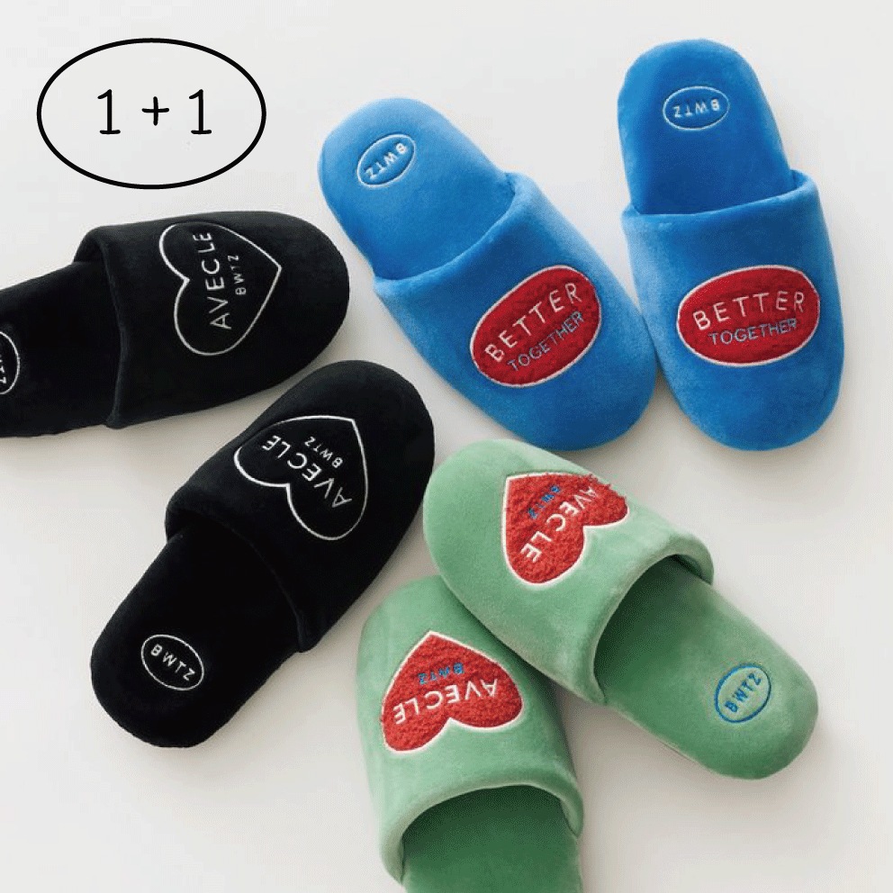 [BO WELL] 1+1 アベック ベルベット ホームシューズ (3 COLORS)