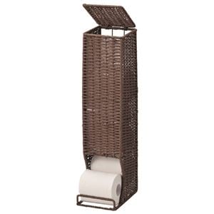 (12個セット) トイレットペーパーホルダー/トイレットペーパー収納 (ブラウン) 幅13.5×奥行18.5×高さ56cm