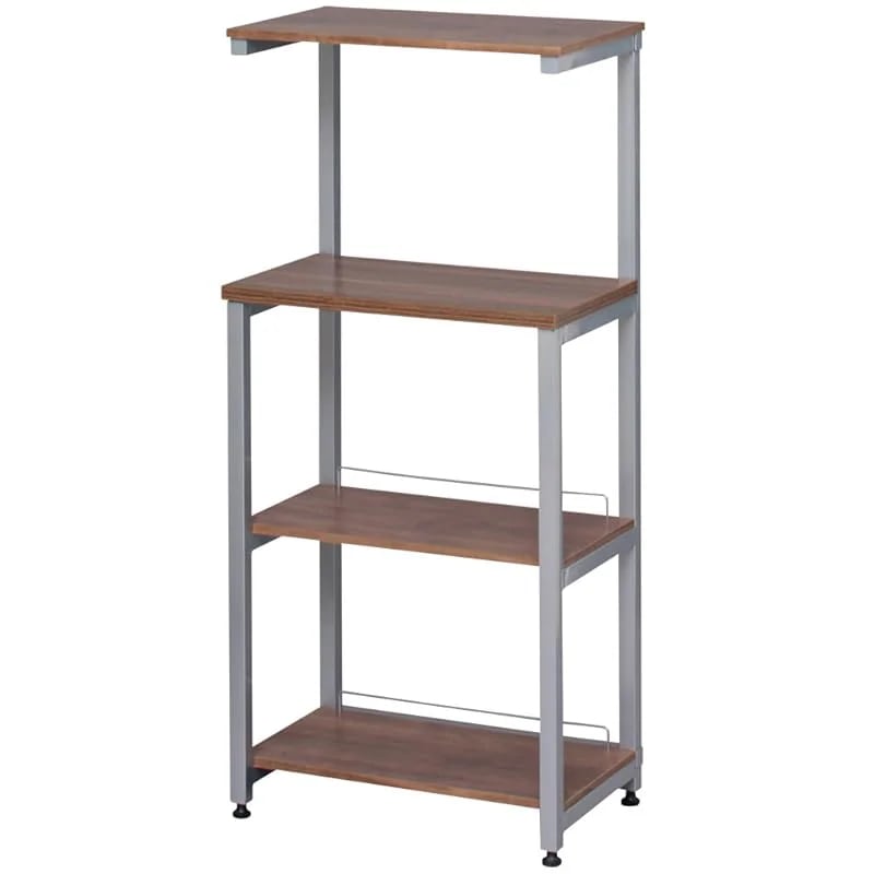 【即納】アイリスオーヤマ ラック サイドラック 4段 幅50×奥行30×高さ108cm ブラウン/シルバー FDK-30R