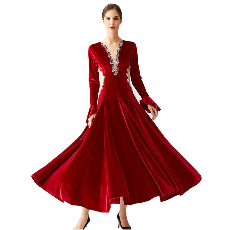 G　社交ダンス競技ドレス　デモ用ドレス　競技会発表会ダンスワンピース　エレガントドレス　2色選択可　 品番4902