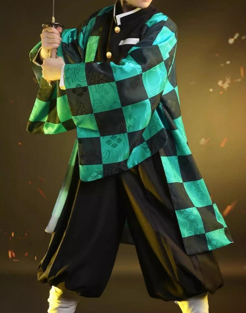 コスプレ コスチューム 竈門炭治郎 かまどたんじろう 鬼滅の刃 きめつのやいば Demon Slayer 公式服 着物 和服 和風 コスプレ服 コスプレグッズ コスプレ変装服 羽織付き かつら購入可能