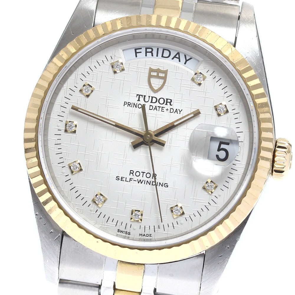 チュードル TUDOR 76213 プリンス デイトデイ YGコンビ 10Pダイヤ cal.2834-2 自動巻き メンズ _893552【中古】 161,450円