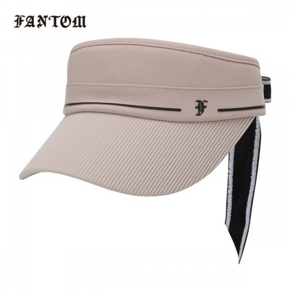 (Phantom) 女性用リブ編みリボンサンバイザー