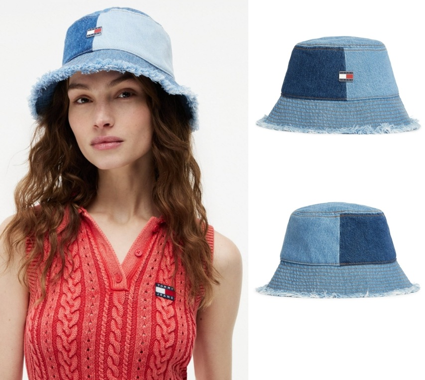 Patchwork Denim Bucket Hat(T32G1AHT40TWT11CN)